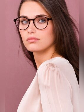 Enhance Tortoiseshell Vintage Round Eye Glasses Brown (prescription) Miu